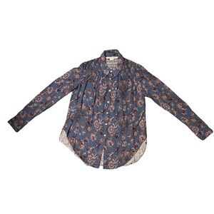 Veronica Beard Floral Button-Down Blouse – Size 6